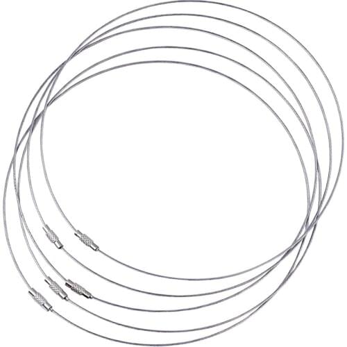 100Strands Stainless Steel Wire Necklace Bracelet Cord DIY Jewelry Making Findings Accessories with Brass Screw Clasp 445x1mm