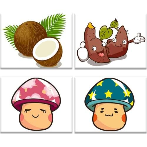 GATYZTORY Frame Painting By Numbers Kits For Kids Beginner Vegetables Mushroom Paints Diy HandPainted Drawing Kits Bedroom Decor