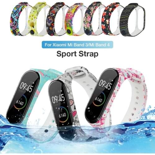 For Xiaomi Bracelet 4 Mi Band 4 Painted Pattern Personalized Print Replacement Sport Watch Silicone Wrist Strap Universal Band 3