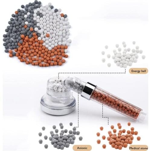 Shower Head Replacement Beads Filter Energy Anion Mineralized Negative Ions Ceramic Balls Bathroom Water Purification Stones