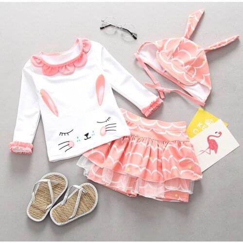 UPF50+ Girls Swimwear 2~9Year Baby Girls Swimsuit High quality Girls Floating Swimsuit Kids Surfing suit Beach dress-SW387