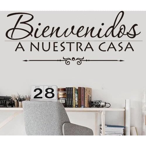 Vinyl Wall Stickers Spanish Quotes Offer Bienvenidos A Nuestra Casa Decals Murals Artist Livingroom Decoration Wallpaper RU2094