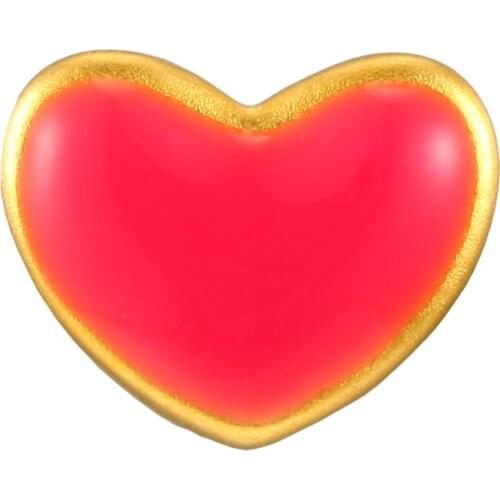 Pure 24K Yellow Gold Pendant Women 999 Gold Heart Necklace Pendant