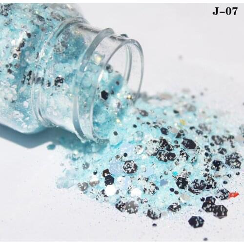 20g/bottle Mermaid Mirror Nail Art Glitter Mix Hexagon Shinny Flakes Holographic Colorful Paillette DIY Sequins For Nail Art