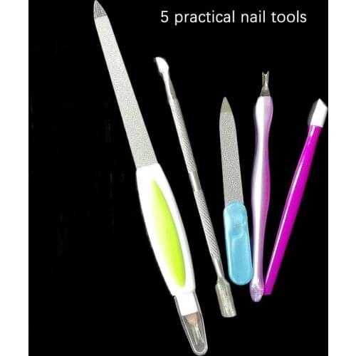 5pcs Nail Art Tool Set Plastic Nail Cleaner Charp End for Dust Remover Manicure tool Cuticle Pusher
