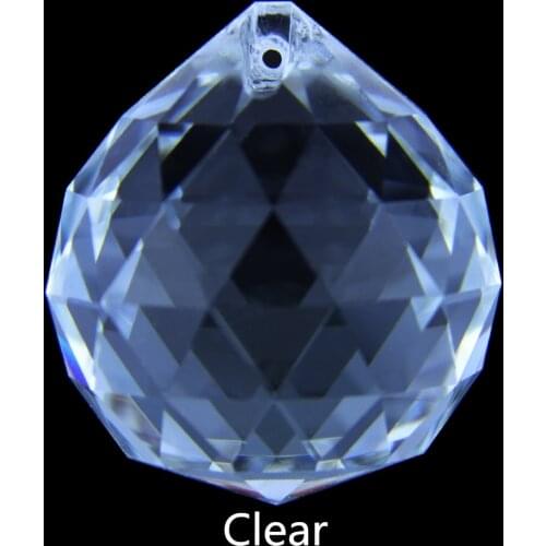 6pcs/lot 40mm Clear Crystal Ball Glass Drops For Prism Pendants Home Decoration