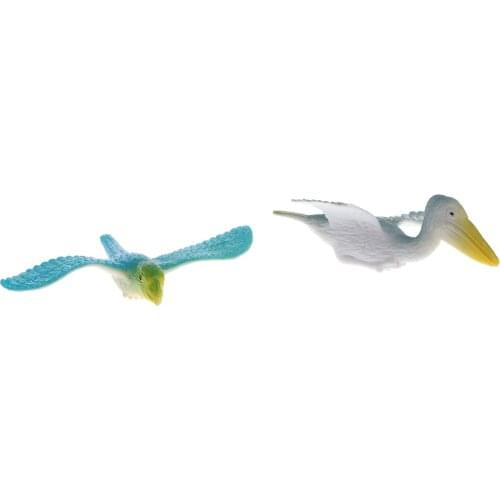 Assorted Plastic 7cm Birds Figure Toys Flying Birds Model - Pack of 12pcs