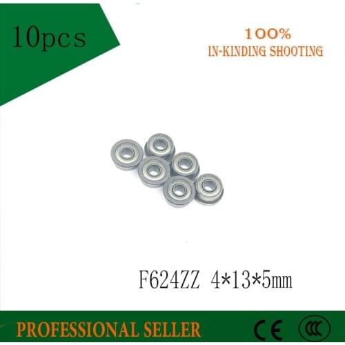 Free Shipping 10pcs F624ZZ 4X13X5mm ABEC-3 type F624-2ZZ F624zz F624 inner 4mm minitype ball bearing 4*13*5mm