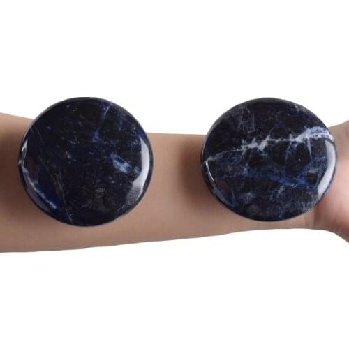 Chakra Palm stone Big Hot Massage Stone Natural Healing SPA Reiki Crystal Sodalite Beauty Health Care Energy Stone 65mm