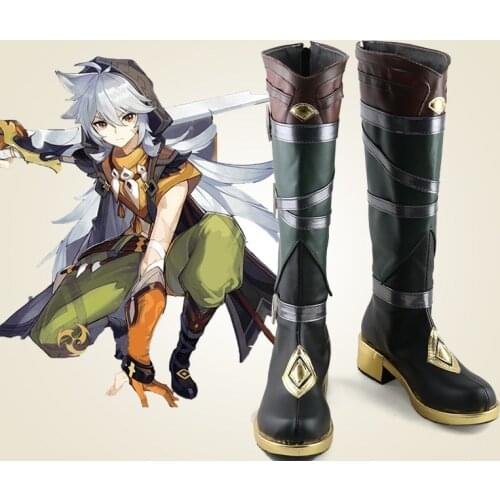 Genshin Impact Razor Cosplay Costumes Boots Halloween Custom Made Leather Shoes