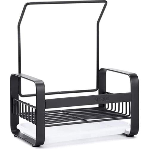 Stainless Steel Sponge Holder with Dishcloth Drying Rack, Kitchen Sink Organizer Caddy Tray Sponge Brush Soap Holder