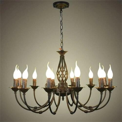 European luxury wrought iron chandelier bedroom living room dining room Lustres Metal home hanging lighting luminaire