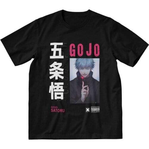 Satoru Gojo Jujutsu Kaisen T Shirts Men Short Sleeve 100% Cotton T-shirts Anime Manga Tees Top Harajuku Tshirts Gift