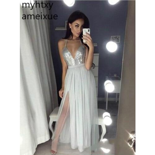 Hot Sexy Silver Gray Long Custom Evening Dresses A Line Spaghetti Formal Women Holiday Wear Celebrity Party Gowns Custom Made