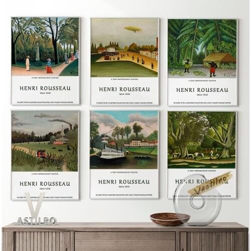 Henri Rousseau Modern Illustration Wall Art Canvas Painting Retro Poster World Travel Scenery Prints Gift Bedroom Home Decorate