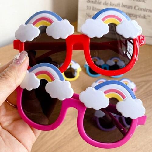 Round Sunglasses Kids Rainbow Sun Glasses Girls Children Colorful Eye Lenses Baby Shades Boys Clouds Eyeglasses Driver Goggles