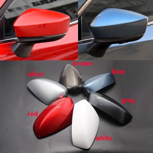 Left Right Car Outside Mirror Cover Wing Door Side Mirror Housing Shell Cap for Mazda 3 Axela M3 2017 2018 2019