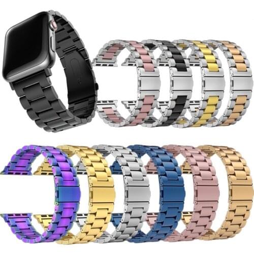 Metal Strap Compatible with Apple watch 44mm 42mm 40mm 38mm Metal stainless steel replacement strap for iwatch 6 5 4 3 2 1 se