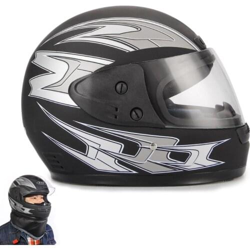 Winter Warm Motorcycle Helmet Balck Full Face with Bib Adjustable Size 55cm-60cm Capacete Casque motorcycle helmets