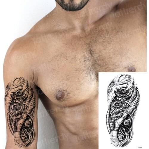 New Temporary Tattoo Sticker Manipulator Flash Tattoos Lion Compass wolf skull snake dragon Arm Tattoo Sketch Women Men body art