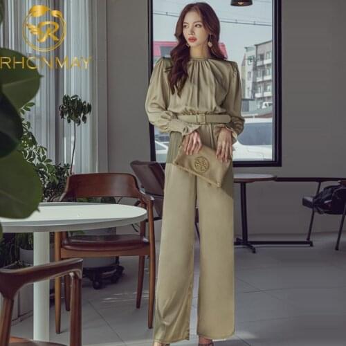 Fashion New Jumpsuit Long Pants For Women Rompers Long Sleeve O Neck Summer Wide Leg Jumpsuirt With Belt Sexy Club Party