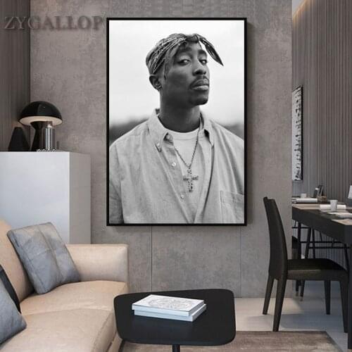 Tupac Shakur 2PAC Poster and Prints Music Rapper Star Hip Hop Art Painting Silk Canvas Poster Modern Wall Picture for Home Decor