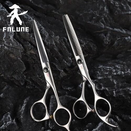 FnLune 6.0inch 440c Professional Hair Salon Scissors Cut Barber Accessories Haircut Thinning Shear Hairdressing Tools Scissors