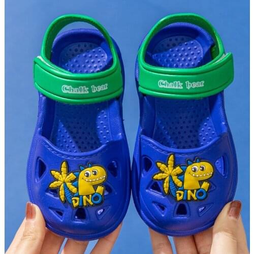 Sandals for Children Print Cartoon Eva Soft Bottom Fashion Dinosaur Fruit Flat Heels Toddler Sandals Baby Shoes Kids Slides 2021