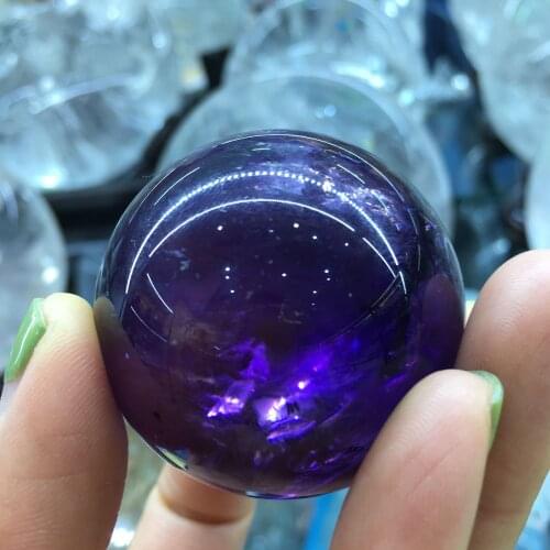 High quality! Natural amethyst stone quartz crystal ball beautiful purple quartz cure healing crystals 45MM
