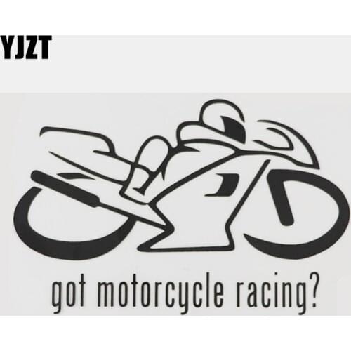 YJZT 17.5CMX11.2CM Fashion Got Motorcycle Racing Decal Vinyl Car Sticker Black/Silver 8A-1083