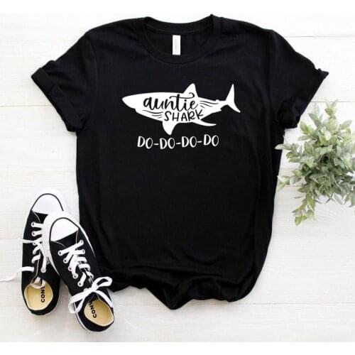Auntie Shark do do do Women tshirt Cotton Casual Hipster Funny t-shirt Gift Lady Yong Girl Top Tee Drop Ship ZY-283