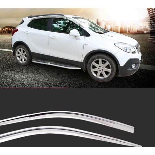 1 Set Brand New Chrome Side Vent Sun Shade Window Visors Rain Guard Deflectors For Buick Encore 2014-2018