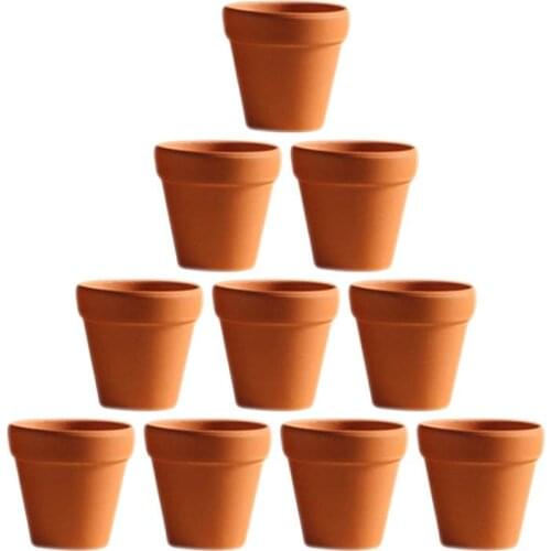 10Pcs 5.5x5cm Small Mini Terracotta Pot Ceramic Pottery Planter Flower Pots Succulent Nursery Pots Great For Plants Crafts