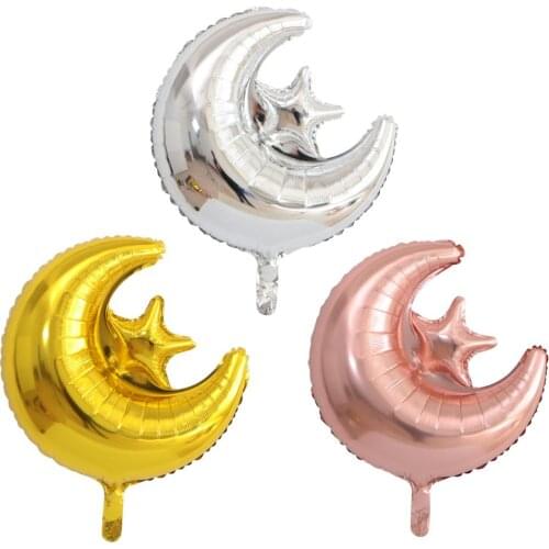 10PCS Balloon Accessories 49 * 57cm Conjoined Stars Moon Aluminum Film Balloon Aluminum Foil Holiday Decoration Balloon