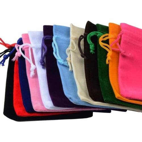 10PCS High Quality Velvet Bag Drawstring Sachet Pouches Jewelry Packaging New Year Holiday Earrings Necklace Storage Bag 13x18cm