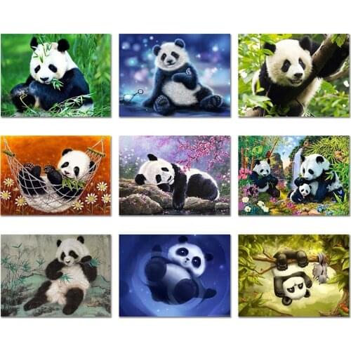 5D Diy Daimond Painting "Animal Panda" 3D Diamond Painting Full Round Rhinestone Diamant Painting Embroidery Cross stitch FG1612