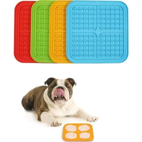 60 Pcs Pet Feeding Lick Mat & Fun Alternative to Slow Feeder Dog Bowl Silicone Calming Pad for Anxiety Relief IQ Treat Mats K1