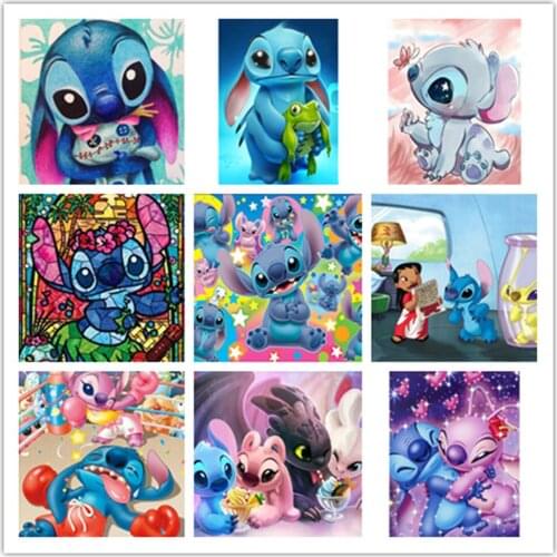 Diy 5d Diamond Painting Disney Cartoon Stitch Lilo & Stitch Diamond Embroidery Cross Stitch Kits Mosaic Kids Home Decor Gift