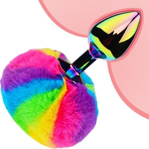 Erotic Anal Plug Rabbit bunny tail vagina Butt Plugs Prostate Massager Smooth Touch Metal dildio adult Sex Toys for Women Gay