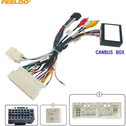 FEELDO Car Audio 16PIN DVD Player Power Calbe Adapter With Canbus Box For Hyundai Encino IX35 Tucson KIA K3 K5 KX7 Stereo Plug