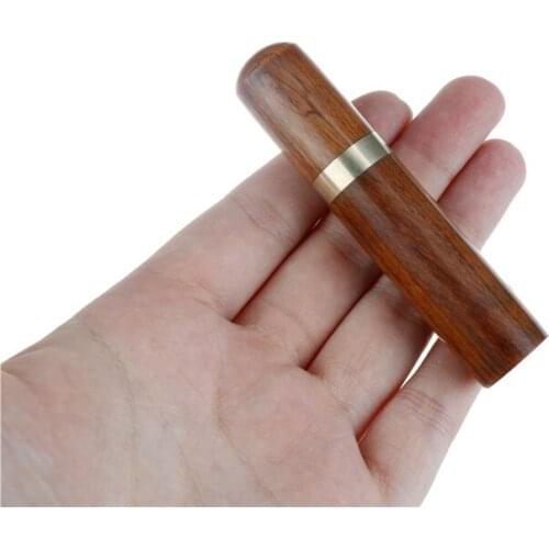 Ebony Pearwood Wood Toothpick Holder Box Capsule Case Handmade Craft Room Decor