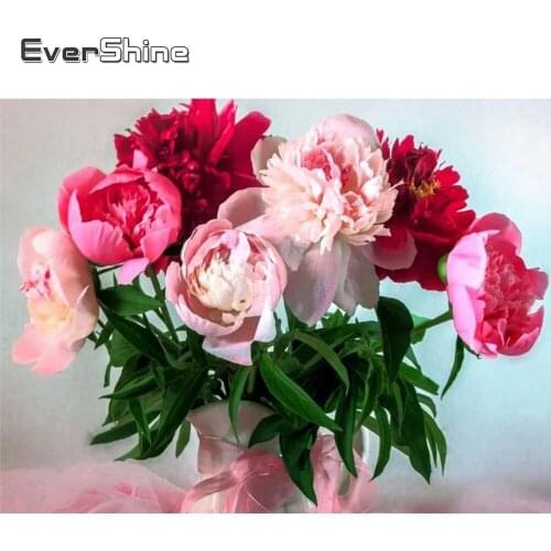 EverShine Diamond Embroidery Full Square Flower Picture Of Rhinestones Diamond Painting Rose Cross Stitch Home Decor Wall Art