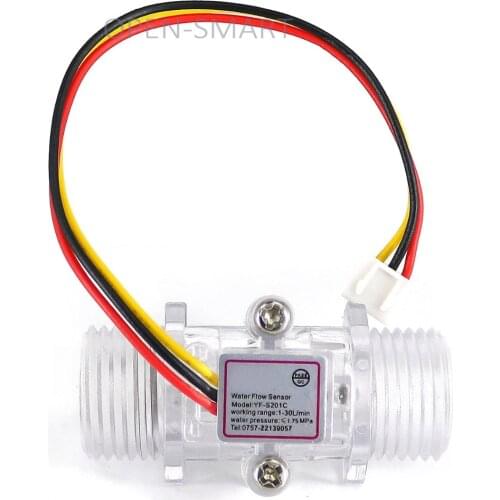 G1/2 Plastic Water Flow Sensor meter Turbine Hall Flowmeter Easy to Measure Water / Flow Rate with XH-3P Connector for Arduino