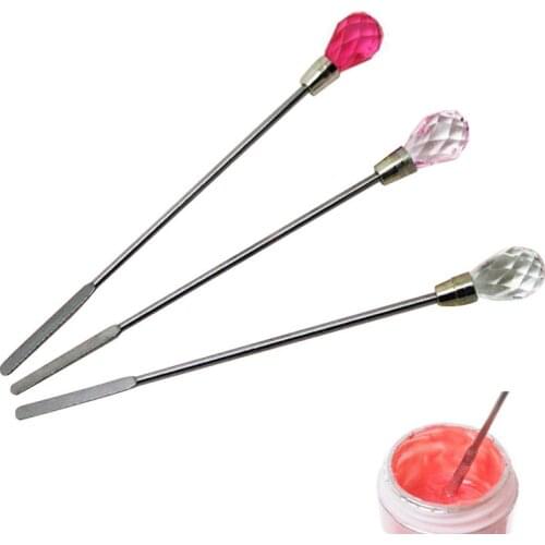Nail Art Tools Stirring Rod Tool Acrylic Powder Liquid Stirrer For UV Gel Acrylic Dotting Pen Stainless Steel Manicure Tool 1 PC