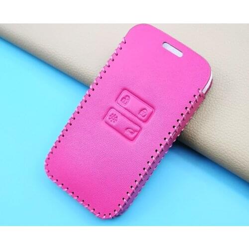 New Style Leather Car Key Case Cover For Renault Kadjar Captur Clio Megane 2 3 4 RS Koleos Logan Scenic Card Keychain Fob