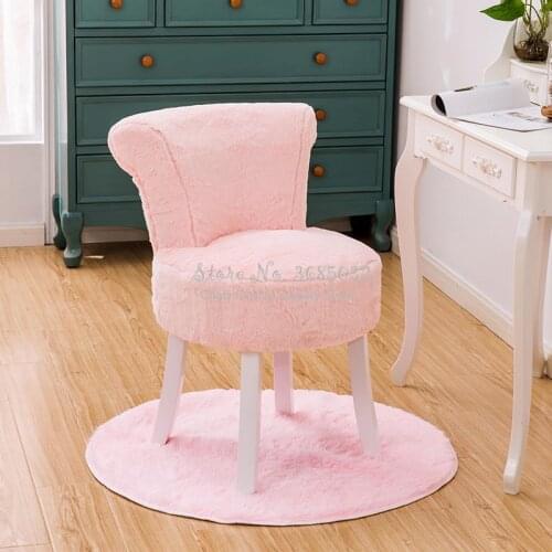 Creative Pink Cashmere Dressing Chairs Stylish Stool Backrest Ottoman Stylish Quality Comfortable PU Sofa Fashion Living Room