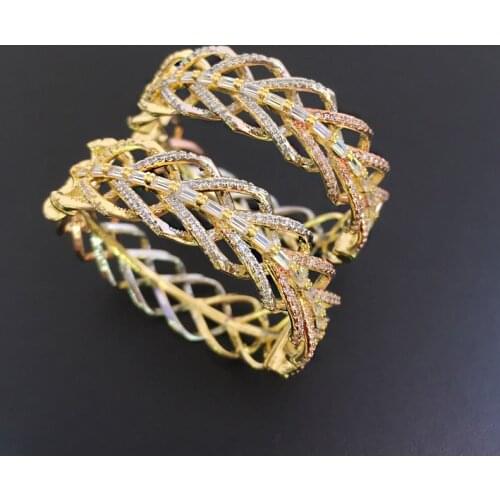 Lanyika Fashion Jewelry Hollow Leaf Micro inlay Party Earrings Anniversary Banquet Daily Best Gift