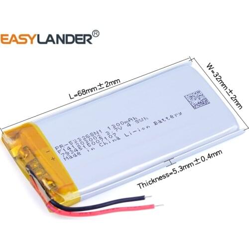 533268 3.7V 1300mAh Rechargeable li Polymer Li-ion Battery For universal instrument navigation GPS MP4 DVR satellite telephone
