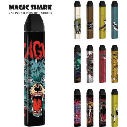 Magic Shark Cool Wolf Beast On the Drop Sticker for Caliburn Case Skin Cover Full Film Sticker for Uwell Caliburn