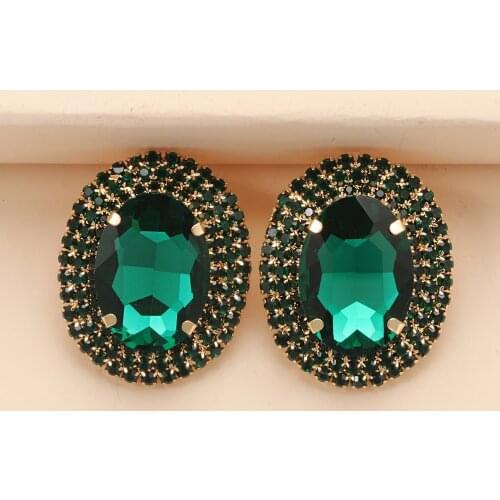Fashion Dazzling Crystal Statement Earring Luxury Rhinestone Stud Earring for Women Wedding Party Jewelry